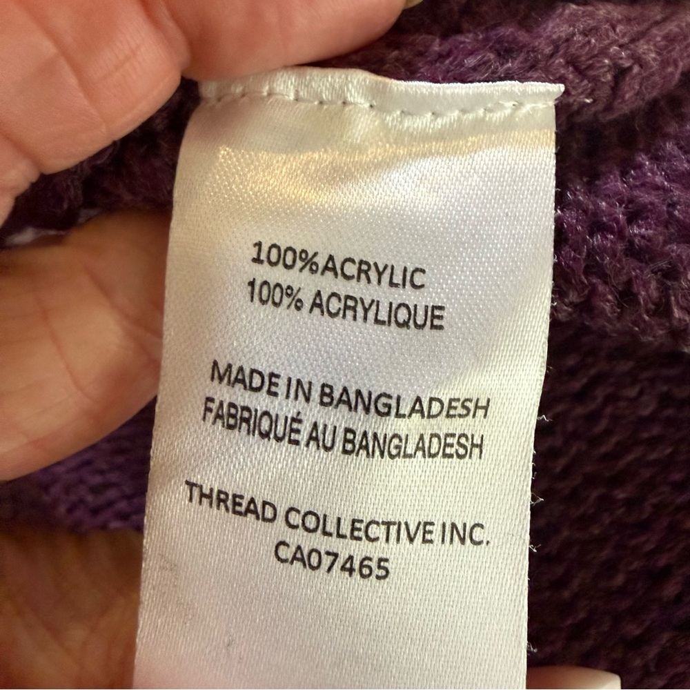 MEXX Fair Isle Knit Pullover Sweater Purple Grey Nordic Size Large - Picture 10 of 10